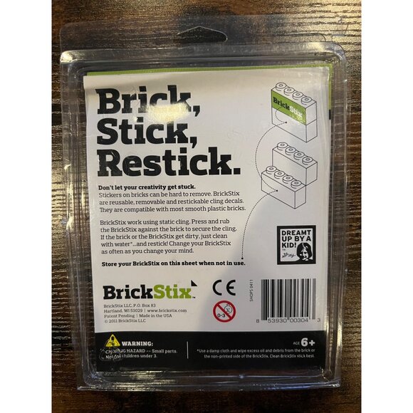 BrickStix Reusable Stickers For Building Bricks/Legos Stores Themed - Missing 2 - Picture 2 of 3
